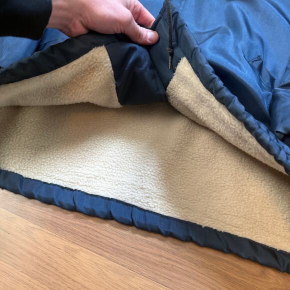 Men's Vintage 80's French King Bowling Center Blue Sherpa Lined Snap Jacket Sz M - Picture 3 of 8